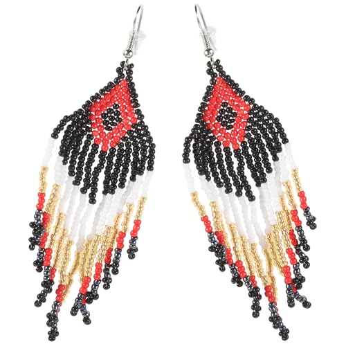 Holibanna Ohrringe Mit Perlenquasten Lange Bohemian-perlenohrringe Für Damen Quastenohrringe Im Boho-stil Perlenohrhänger Mit Tropfenform von Holibanna