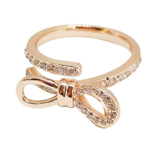 Holibanna Verstellbarer Offener Ring Für Damen Mit Schleifendesign Und Strassverzierung Handschmuck Aus Langlebigen Materialien Für Alltag Und Partys von Holibanna