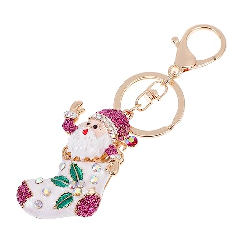 Holibanna 1stück Weihnachtsmann Imitation Strass Schlüsselanhänger Für Taschen Schlüsselbund Dekoration Metallanhänger Rosarot Langlebig Als Für Familie Und Freunde von Holibanna