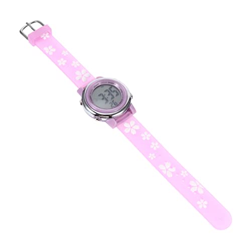 Holibanna 1Stk Anschauen LED Uhr Bezaubernde Kinderarmbanduhr Mädchen Uhren schöne Uhr kinderuhren Digitaluhr kreative Blumenmusteruhr wasserdichte elektronische Uhr Karikatur ABS Violett von Holibanna