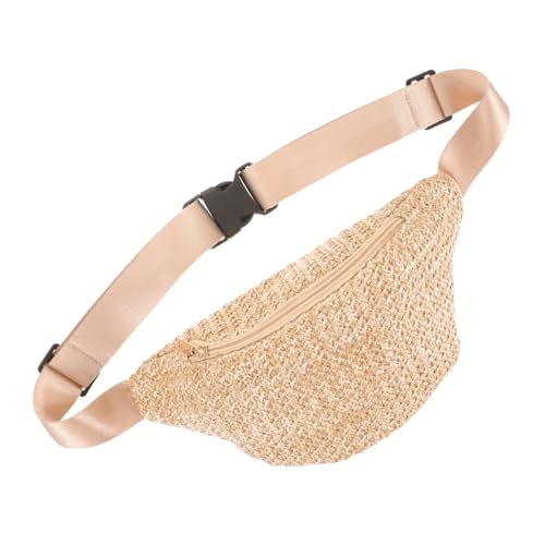 Holibanna Sommer Hüfttasche Aus Stroh Woven Cross-Body Bag Bauchtasche Für Damen Für Reisen Einkaufen Strand Leicht Und Langlebig von Holibanna