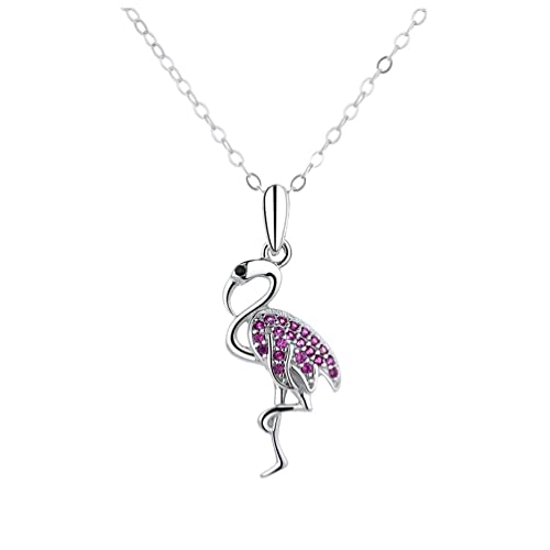 Holibanna Flamingo Schmuck Damen Silberhalsanhänger Mädchenhalskette Damenschmuck Schlüsselbein-accessoire Für Frauen von Holibanna