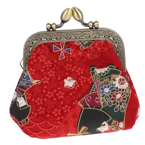 Holibanna 1Stk Geldbörse Damenbrieftasche Kosmetiktasche mit Kussschloss Handytasche Schlüsselanhänger Aufbewahrung von Modetaschen Minitasche Mädchen Aufbewahrungstasche Fräulein Baumwolle von Holibanna