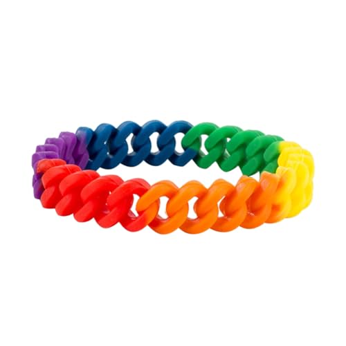 Holibanna 1Stk Tennis-Geschenk handgemachtes Armband Silikonband für Paare schwules Armband Männergeschenke Armbänder Regenbogen-Armband buntes Armband Mode Vereinigte Staaten von Holibanna