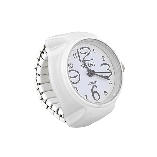 Holibanna 1Stk Retro-Fingeruhr betrachten Kinderuhr Armbanduhr digital lila Uhr Ringe Digitaluhr modischer Uhrenring Mini-Uhrenring Mode Ringuhr Kinder Uhr Anschauen Männer und Frauen Weiß von Holibanna