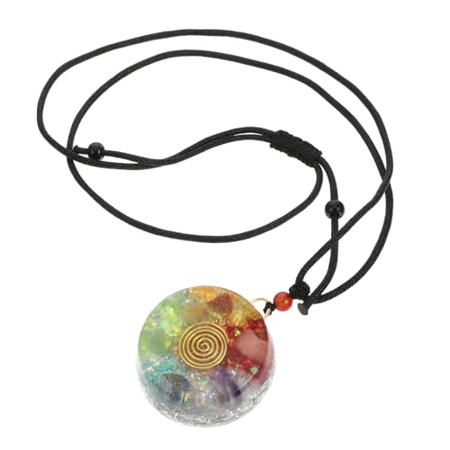 Holibanna 1stk Sieben-chakra-anhänger Chakra-halskettenanhänger Charm-halskette Geschenk Für Mädchen Modeanhänger Mädchen Halskette Kristalldekor Achat Schmuck Harz Fräulein von Holibanna