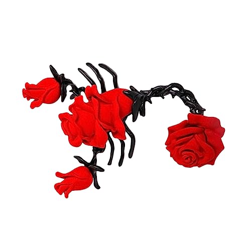 Holibanna 1Stk -Rosen-Corsage Vintage-Dekor Anstecknadel Hochzeitsboutonniere für Männer hochzeitsdeko Brosche Modebrosche Persönlichkeit Korsage Zubehör Legierung rot von Holibanna