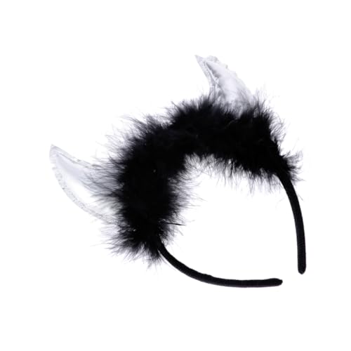 Holibanna 1stk Halloween-haar-accessoire Kuh Haarband Teufelshörner Haarband Frauen Beleuchtete Halloween-stirnbänder Leuchtendes Stirnband Feder-stirnband Fräulein Tier Abschlussball von Holibanna