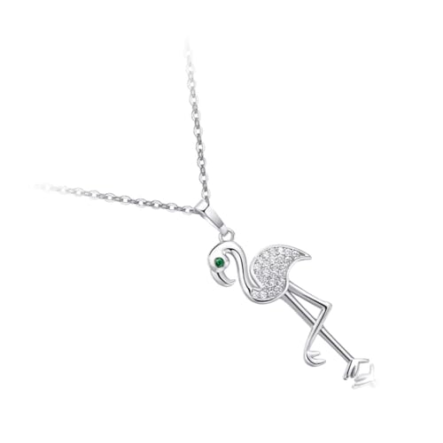Holibanna 1Stück Flamingo Halskette Anhänger Tierkette für Frauen Silber für Party Geburtstag Alltag Leichtes Kupfermaterial Modisches Design von Holibanna