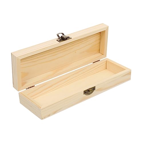 Holibanna Holz Schreibwaren Aufbewahrungsbox für Stifte und Bleistifte Kompakte und Praktische Stiftebox mit Deckel für Schule Büro und Zuhause 1 Stück Robuster Materialmix von Holibanna