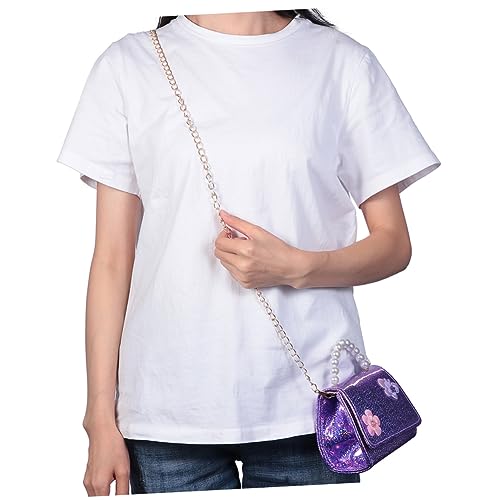 Holibanna Mini-Junge Mädchen-umhängetasche Mit Perlen Und Blumenmuster Leicht Abnehmbarem Schultergurt Und Perlegriff Für Snacks Und Schmuck von Holibanna