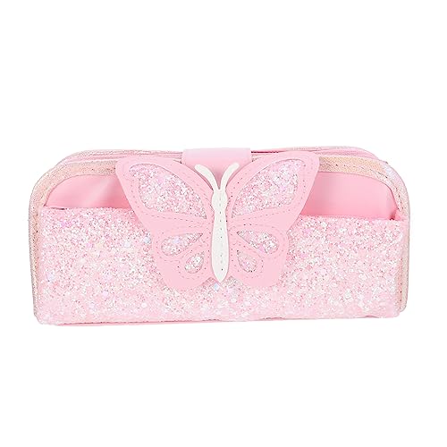 Holibanna 1stück Multifunktionaler Butterfly Sequin Stiftetui Großer Stauraum Für Schüler Kreatives Schreibwaren-Accessoire von Holibanna
