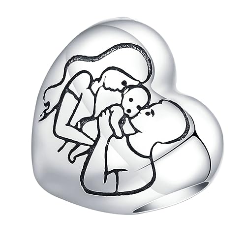Holibanna Herzform Anhänger Charm Armband S925 Sterling Silber für Selbstgemacht Schmuck Familienarmband 1 Stück Hautfreundlich für Valentinstag von Holibanna