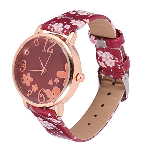 Holibanna 1stk Blumenuhr Pflaumenuhr Minimalistische Uhr Quarzuhr Für Damen Mädchen Digitaluhr Business-Armbanduhr Digitale Uhren Fräulein Persönlichkeit Spiegel Aus Mineralverstärktem Glas von Holibanna