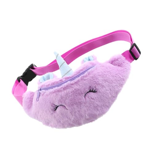 Holibanna 1Stk Einhorn-Gürteltasche Mädchen Geschenk Reisetaschen für Kinder modische Kindertasche schöne Bauchtasche niedlich Brusttasche Schultertaschen Reisen Plüsch Violett von Holibanna