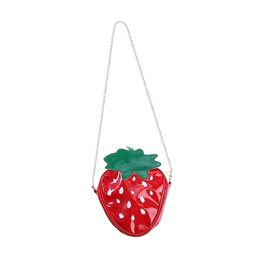 Holibanna 1Stk Mini-Geldbörse Ananas modische Geldbörse Halskette mit Pillenanhänger Halter für Lipgloss Erdbeeren Erdbeere Handtasche erdbeer umhängetasche Farbkontrast Erdbeerbrötchen von Holibanna