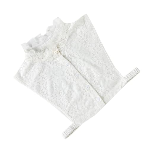 Holibanna 1stück Damen Abnehmbarer Kragen Mit Rüschendekor Halblanges Shirt Für Pullover Und Kleider Modischer Fake-kragen Für Vielseitige Looks von Holibanna