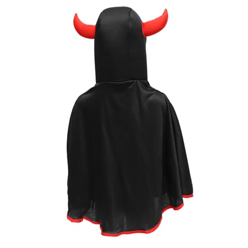 Holibanna 1stk Horn Umhang -cosplay-stütze Party Cosplay Reithaube Outfits Kostüm Zaubererumhang Halloween-teufelskostüm Halloween-vampir-umhang Roter Umhang Tuch Schmücken Niedlich Kind von Holibanna