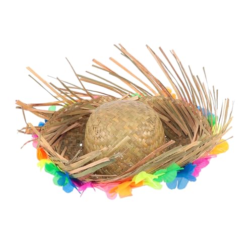 Holibanna Hawaii-lei-strohhut Für Herren Kostüm-party-dekoration Strandläufer Aus Stroh Für Sommerfeste von Holibanna