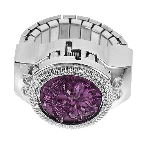 Holibanna Ringuhr Für Damen Freizeituhr Ringuhr Miniuhr Modeuhr Einzigartige Uhr Zinklegierung Roseförmig Klein Retro Dekorative Wirkung von Holibanna