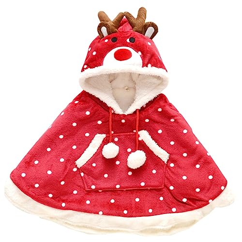 Holibanna 1stk Weihnachtsumhang Für Kinder Weihnachtskostüme Kinderkleid Roter Umhang Weihnachtsponcho Umhang Für Die Weihnachtsfeier Umhang Kleidung Kostüm Umhang Winddicht Mantel Polyester von Holibanna