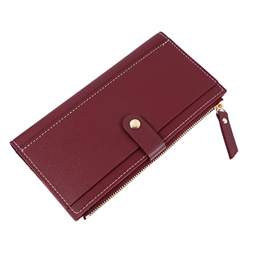 Holibanna 1stück Damen Geldbörse Mit Vielen Fächern Dreifach Gefaltet Große Kapazität Kompakte Handtasche Für Münzen Und Karten Für Unterwegs Weinrot von Holibanna