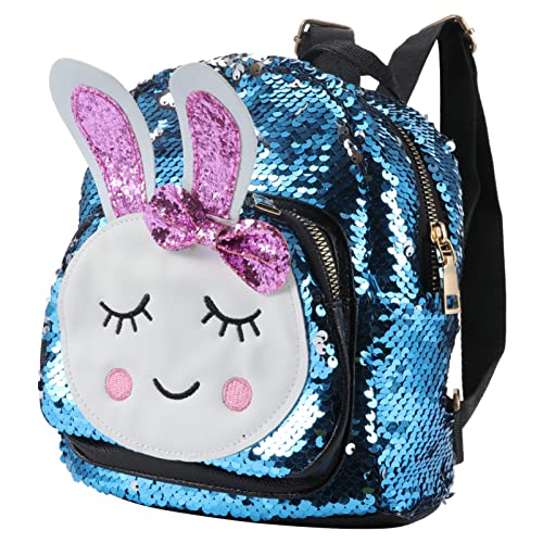 Holibanna 1stück Junge Mädchen Rucksack Mit Glitzer-hase Design Modischer Schulrucksack Für Jungen Und Mädchen Große Kapazität Schule Und Freizeit von Holibanna