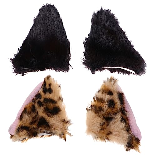 Holibanna 2 Paar Fuchs Ohr Haarspange Frauen Haarnadeln Tiere Ohr Frauen Haarspange Haarspangen Haarklammer Haar Klammern Tiere Haarnadel Cosplay Haarschmuck Katzenfrau Fräulein Flanell von Holibanna