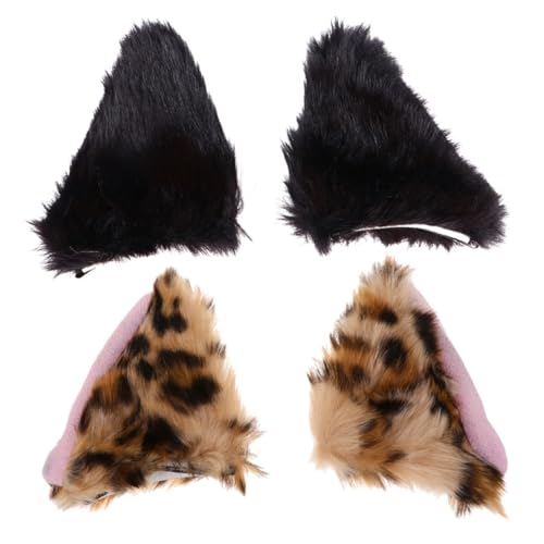 Holibanna 2paare Tierohr Haarnadel Für Frauen Haarschmuck Mit Pelzdesign Accessoires Für Mädchen Haarzubehör Für Cosplay Und Fotografie Mit Clips von Holibanna