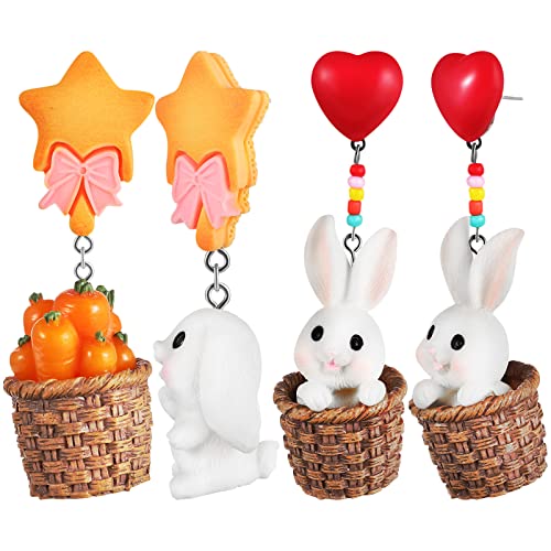 Holibanna 2paare Osterohrringe Dangle Mit Häschen Und Karotten- Für Damen Süßes Schmuckset Für Festivals Geburtstage Und Feiertage von Holibanna