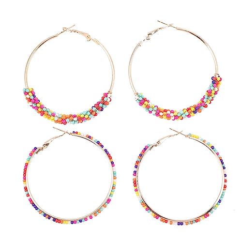 Holibanna 2 Paare Boho Bunte Perlen Creolen Ohrringe Runde Open Hoop Ohrschmuck Mädchen Sommer Schmuck Modisch Ethno Stil für Strand Hochzeit Party Holibanna 2 Paare Boho Bunte Perlen Creolen Ohrringe Runde Open Hoop Ohrschmuck Mädchen Sommer Schmuck Modisch Ethno Stil für Strand Hochzeit Party von Holibanna