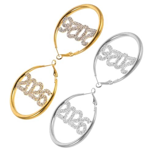 Holibanna 2paare Strass Creolen Für Frauen Funkelnde Ohrringe Mit Strasssteinen Runde Form Elegant Für Partys Und Feiertage Leicht Und Angenehm Zu Tragen von Holibanna