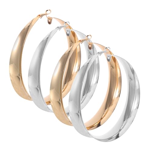 Holibanna 2 Paare Große Geometrische Creolen aus Langlebigem Metall Leichte Offene Hoop Ohrringe im Frauen Modische Statement ohrringe für Alltag Party und Hochzeit Holibanna 2 Paare Große Geometrische Creolen aus Langlebigem Metall Leichte Offene Hoop Ohrringe im Frauen Modische Statement ohrringe für Alltag Party und Hochzeit von Holibanna