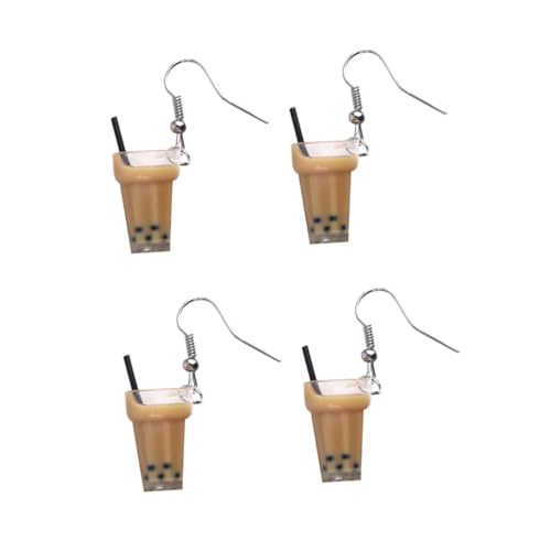 Holibanna 2 Paare Kreative Lustige Ohrringe Damen Milchtee design Pendel Ohrringe Simulation Milchtee Becher Anhänger Schmuck Geschenk für Frauen von Holibanna