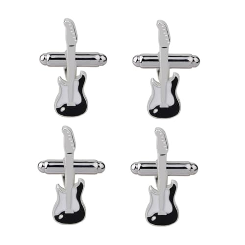 Holibanna 2 Paare Manschettenknöpfe Männer Kreative Gitarrenform Robust Elegantes Design Für Herren Business Hochzeit Festliche Anlässe von Holibanna