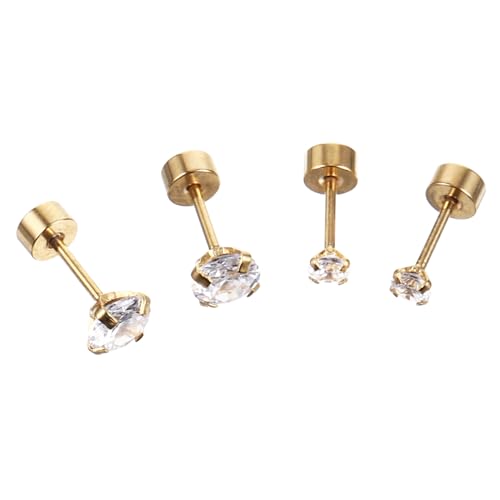 Holibanna 2 Paare Minimalistische Krallen Zirkonia Ohrstecker aus Langlebig und Sicher Kleine Ohrringe für Damen und Mädchen Schmucksets von Holibanna