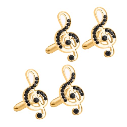 Holibanna 2 Paare Musik Manschettenknöpfe für Herren Dekorative Noten mit Strass Alloy Cufflinks für Formelle Anlässe und von Holibanna