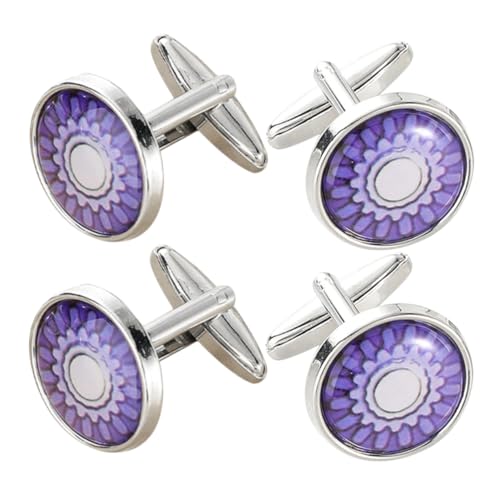 Holibanna 2 Paare Muster für Formelle Anlässe Romantische Cufflinks für Hochzeiten Geburtstage oder Geschäftsmeetings von Holibanna