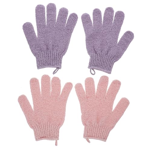 Holibanna 2 Paare Peelinghandschuhe für Waschhandschuhe für Sanftes Körperpeeling Abgestorbene Hautentfernung Wiederverwendbar Weiches Material für Damen und Herren Farben von Holibanna