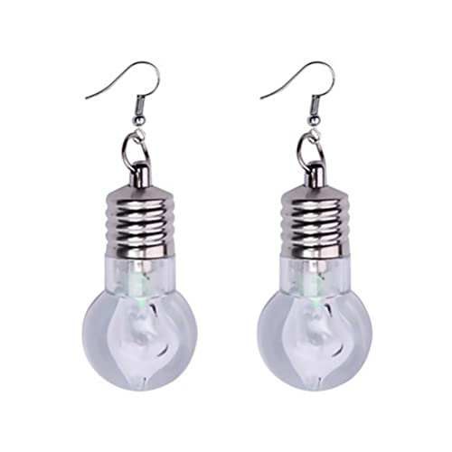 Holibanna 2 Paar Glühbirnen-ohrringe Ohrstecker Für Damen Weihnachtsohrringe Zum Leuchten Bringen Glühbirne Disco- Party- Beleuchtung Plastik Nachtclub Weiß Fräulein von Holibanna