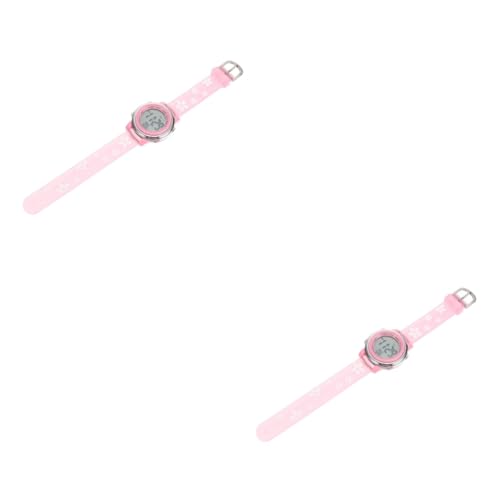 Holibanna 2 STK Anschauen Mädchenuhr Uhren für Kinder Mädchen wasserdichte Uhren Uhr für mädchen rosa Uhr geführte Armbanduhr Mädchen sehen Kindergeschenk Karikatur Kirschblüten Student ABS von Holibanna