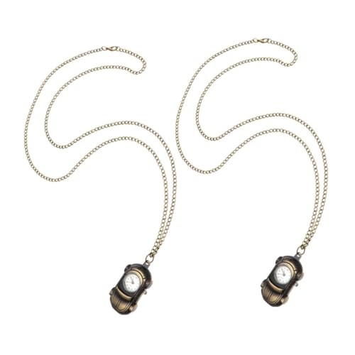 Holibanna Stilvolle Taschenuhr Mit Vintage-Auto-Design Und Kette Elegante Brosche Uhr Für Männer Und Frauen von Holibanna