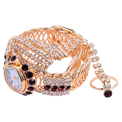 Holibanna 2 STK Damenringuhr Frauen Uhren Armbänder Für Frauen Mädchen Damenuhr Armband Für Legierungsuhr Digitaluhr Für Bewegung Armbanduhr Rostfreier Stahl Violett Fräulein von Holibanna