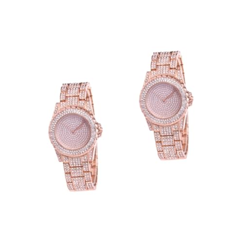 Holibanna 2 STK Uhren lässige Uhr Diamantuhr Frauen beobachten Damen Armbanduhr Edelstahluhr Damen Stahlbanduhr Frauen schauen zu Freizeituhr für Anschauen Damenuhr Fräulein von Holibanna