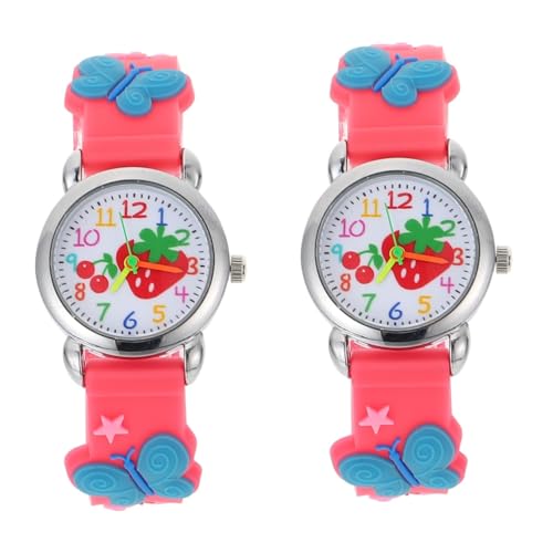 Holibanna 2 STK Kinderuhr Schulpreis Uhr 3D-Armbanduhren Uhren für Kinder Mädchen Mädchenuhr 3D-Uhr betrachten Exquisite Uhr Gürteluhr für Mädchen Karikatur Anschauen Quarzuhren Schüler Glas von Holibanna