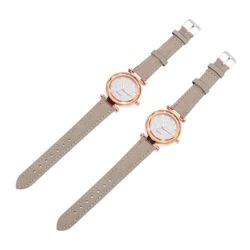 Holibanna 2 STK Leuchtende Uhr Graue Armbanduhr Drehstühle Modeuhr Unisex-Armbanduhr Armbanduhr Für Damen Damenuhren Diamant Graue Uhren Paar Wildleder Gürtel Geschenk Männer Und Frauen von Holibanna