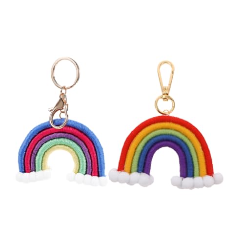 Holibanna 2 Stück Regenbogen Schlüsselanhänger Für Auto Tasche Rucksack Süß Friedlich Segens Anhänger Handtaschen Ornament Schlüsselring von Holibanna