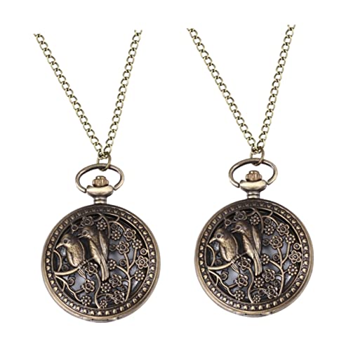 Holibanna 2 STK Digitaluhr Anhänger für Männer Steampunk- Retro-Klappuhr herrenuhren Uhrengehäuse für Herren Retro-Uhr Taschenuhr Hohle Halskette schmücken Mann Anschauen von Holibanna