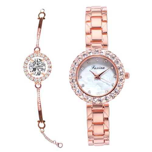 Holibanna 2 STK für Weihnachten Kettenuhr für Damen analoge Armbanduhr Valentinsgrüße Damenuhren Frauen Uhren Strass Uhr Dropshipping Anschauen verknüpfte Liste Fräulein von Holibanna