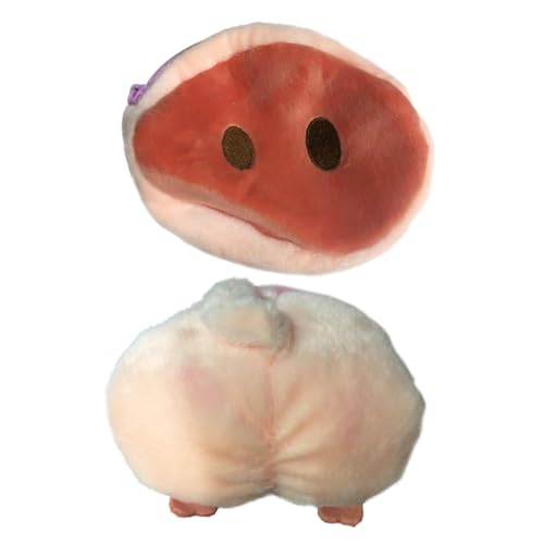 Holibanna 2 STÜCK Plüsch Mini Münzbeutel mit Reißverschluss Cartoon Schwein Design Nase Po Kleine Geldbörse für Frauen Mädchen Handliche Karten und Kosmetiktasche für Reisen Shopping Alltag von Holibanna